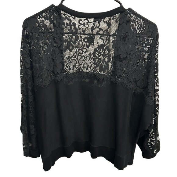 Thalia Sodi Black Lace Open Cardigan Sweater Whimsigoth Sz XL - Picture 2 of 7